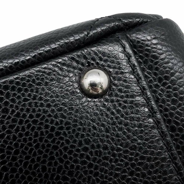 シャネル トートバッグ ダブルチェーン マトラッセ ココマーク キャビアスキン A67294 CHANEL ショルダーバッグ 黒