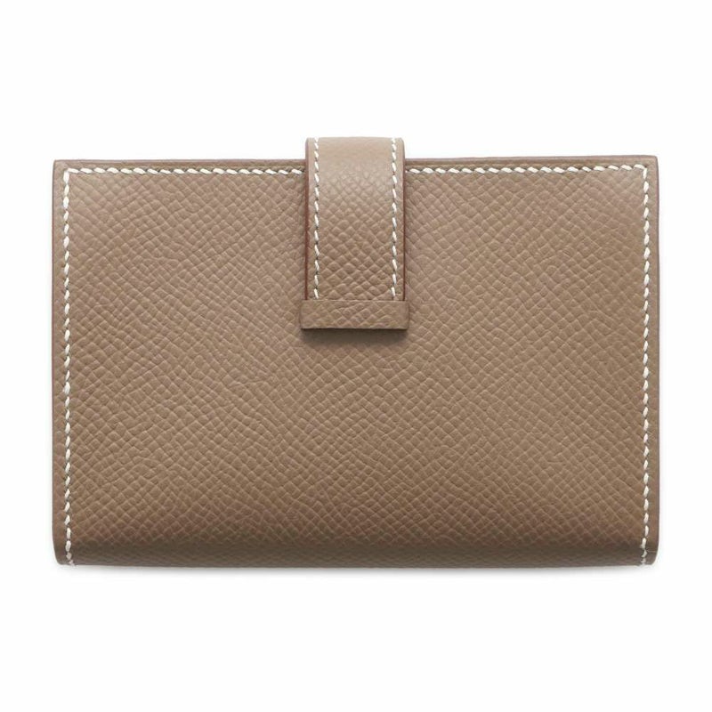 エルメス カードケース ベアン ミニ エトゥープ/ゴールド金具 エプソン B刻印 HERMES 名刺入れ