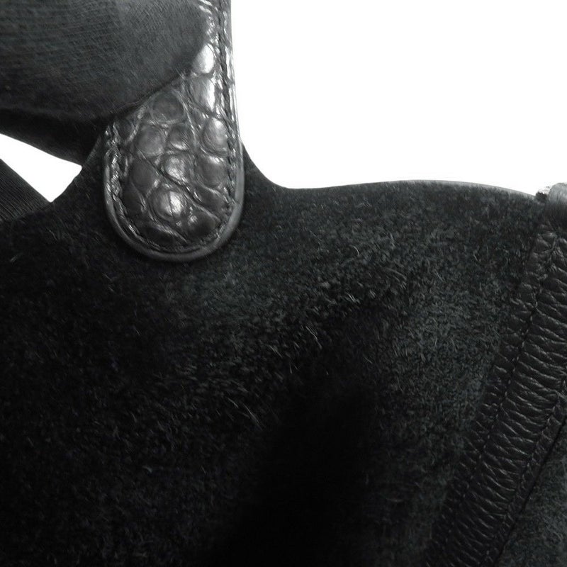 エルメス ハンドバッグ ピコタンロックPM タッチ ブラック/シルバー金具 トリヨンクレマンス/アリゲーターマット Y刻印 黒