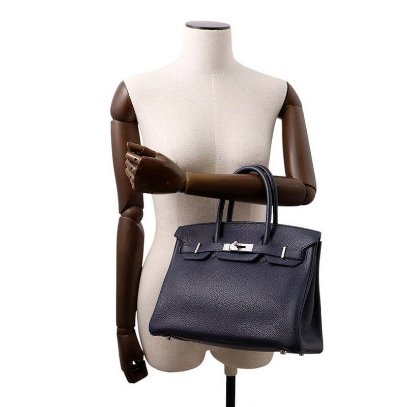 エルメス バーキン30 ヴェルソ ブルーニュイ/ローズパープル/シルバー金具 トリヨンクレマンス C刻印 HERMES Birkin ハンドバッグ