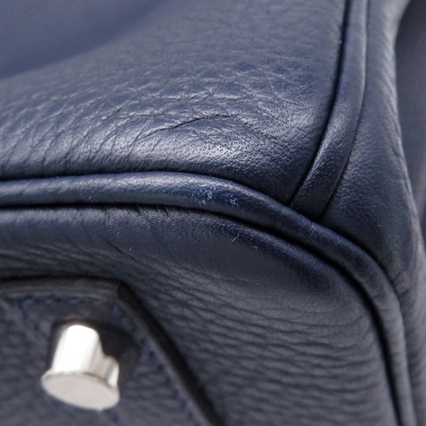 エルメス バーキン30 ヴェルソ ブルーニュイ/ローズパープル/シルバー金具 トリヨンクレマンス C刻印 HERMES Birkin ハンドバッグ