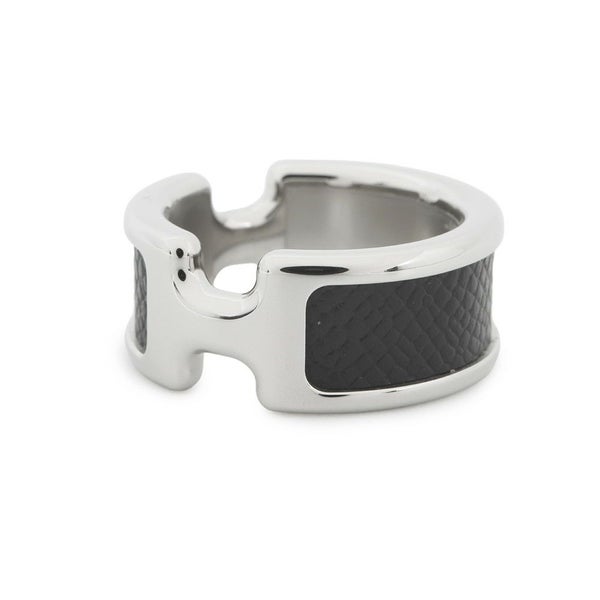 エルメス リング オランプPM ブラック/シルバー金具 エプソン サイズS HERMES 指輪 黒