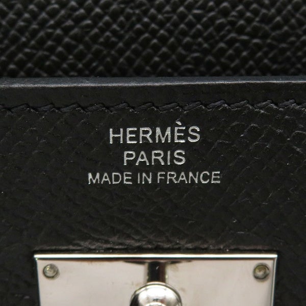 エルメス 長財布 ケリーウォレット ロング ブラック/シルバー金具 エプソン C刻印 HERMES 財布 黒