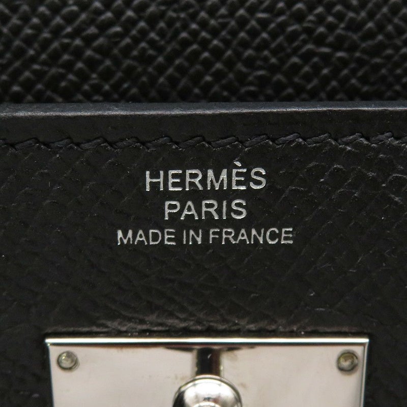 エルメス 長財布 ケリーウォレット ロング ブラック/シルバー金具 エプソン C刻印 HERMES 財布 黒