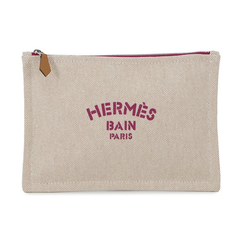 エルメス ポーチ ニュー・ヨッティングPM パープル/シルバー金具 キャンバス HERMES フラットポーチ
