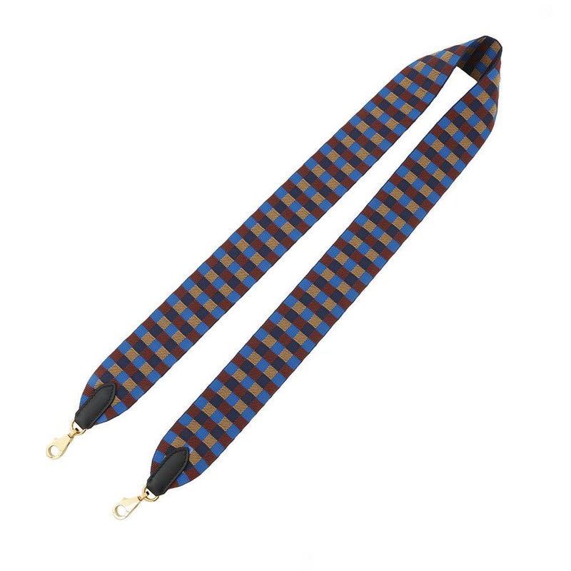 エルメス ストラップ バンドリエール サングル マキシカドリーユ ブラック/ブルービリヤード/ビスキュイ/ルージュアッシュ/ゴールド  U刻印