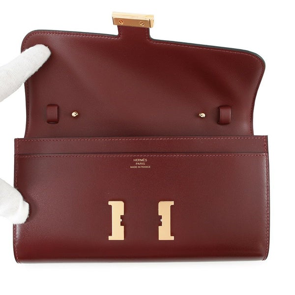 エルメス 長財布 コンスタンス トゥーゴー ロング ルージュアッシュ/ゴールド金具 ボックスカーフ K刻印