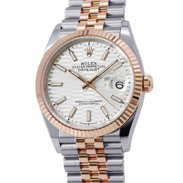 ロレックス デイトジャスト 36 SS/K18PG 126231 シルバーフルーテッドモチーフ文字盤