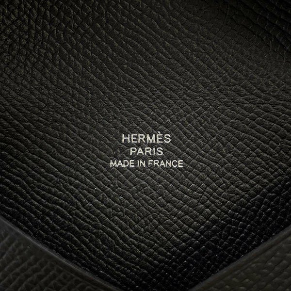 エルメス カードケース カルヴィ ブラック エプソン B刻印 HERMES 名刺入れ 定期入れ 黒
