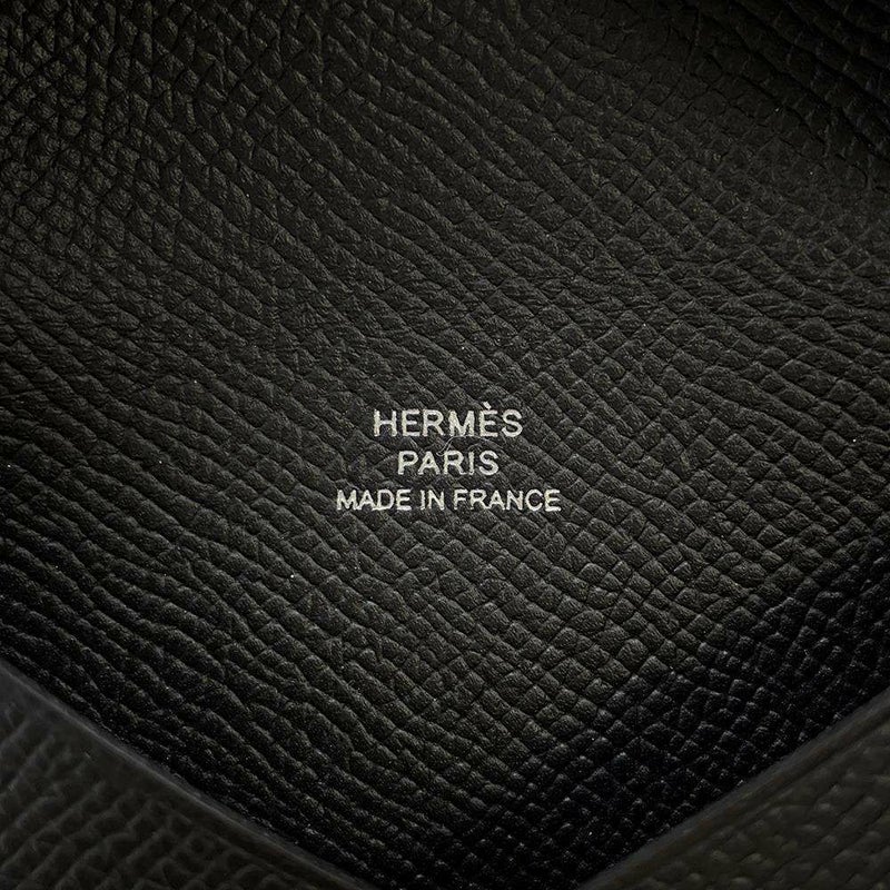エルメス カードケース カルヴィ ブラック エプソン B刻印 HERMES 名刺入れ 定期入れ 黒