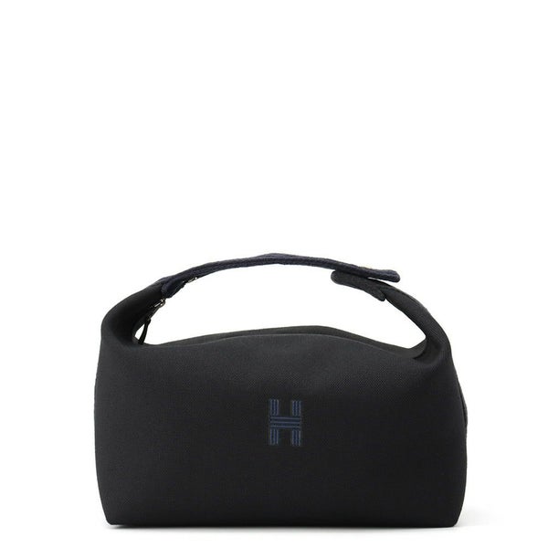 エルメス ポーチ ブリッド・ア・ブラックGM ジグザグ ブラック/ネイビー/シルバー金具 キャンバス HERMES バッグ 小物入れ 黒