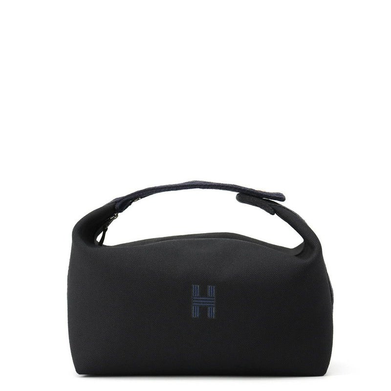 エルメス ポーチ ブリッド・ア・ブラックGM ジグザグ ブラック/ネイビー/シルバー金具 キャンバス HERMES バッグ 小物入れ 黒