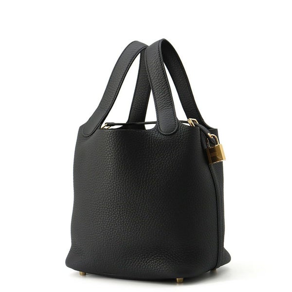 エルメス ハンドバッグ ピコタンロックPM ブラック/ゴールド金具 トリヨンクレマンス K刻印 HERMES トートバッグ 黒