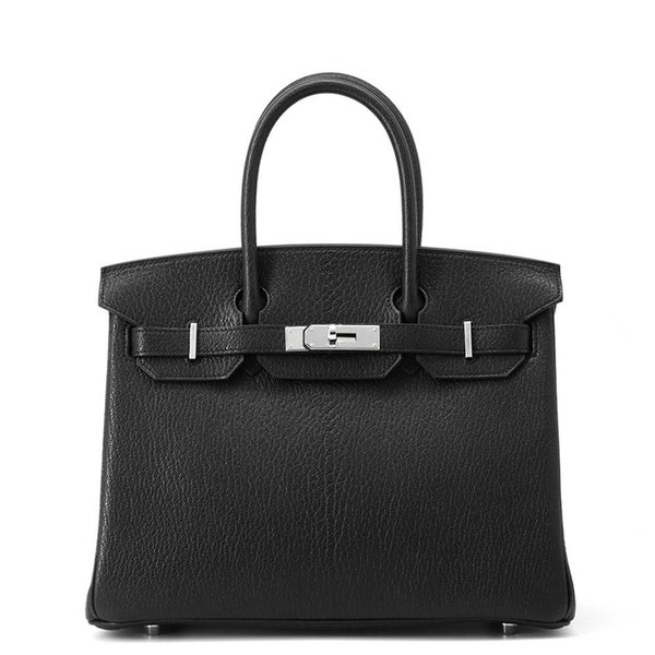 エルメス バーキン30 ブラック/シルバー金具 シェブルミゾル U刻印 HERMES Birkin ハンドバッグ 黒