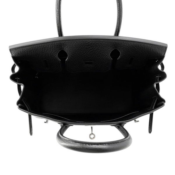 エルメス バーキン30 ブラック/シルバー金具 シェブルミゾル U刻印 HERMES Birkin ハンドバッグ 黒