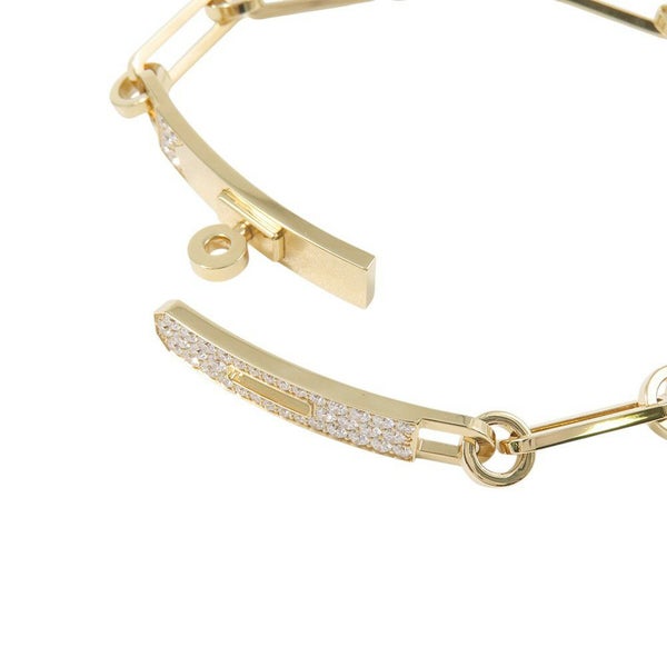 エルメス ブレスレット ケリー チェーン ブレスレット ダイヤモンド 41P 計0.62ct K18YGイエローゴールド サイズSH Kelly Chain Bracelet