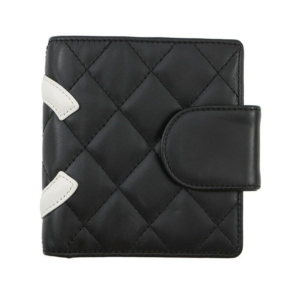 シャネル 二つ折り財布 カンボンライン レザー A26720 CHANEL 財布 黒