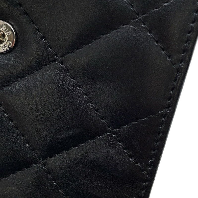 シャネル 二つ折り財布 カンボンライン レザー A26720 CHANEL 財布 黒