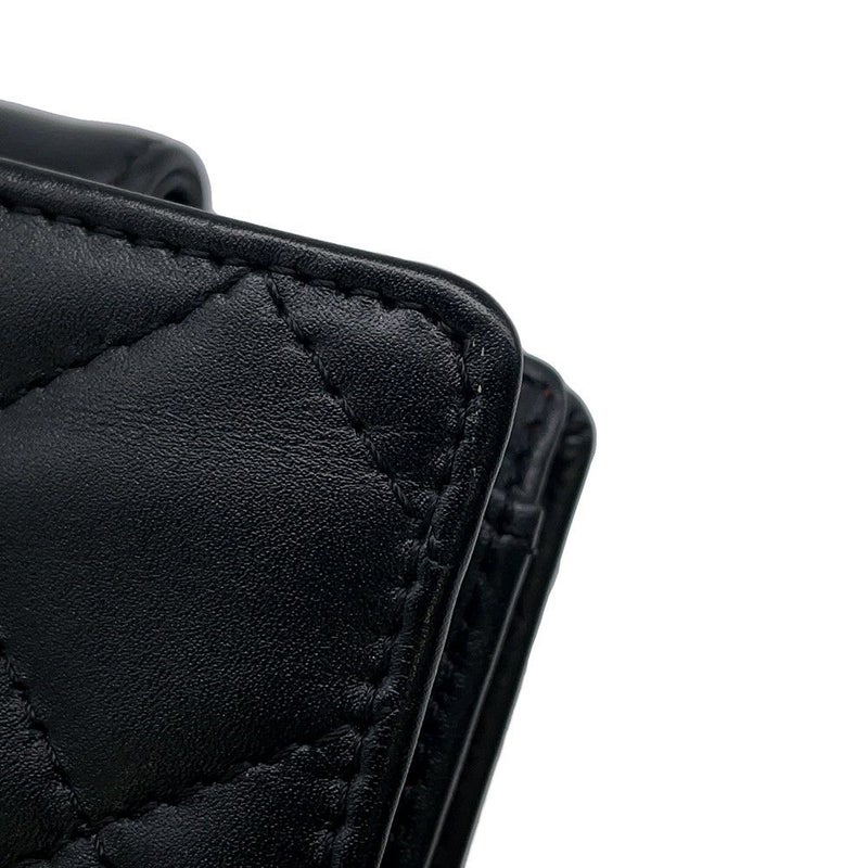 シャネル 二つ折り財布 カンボンライン レザー A26720 CHANEL 財布 黒