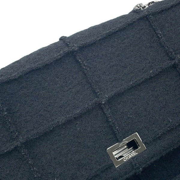 シャネル チェーンショルダーバッグ 2.55 チョコバー フェルト A37590 CHANEL 黒