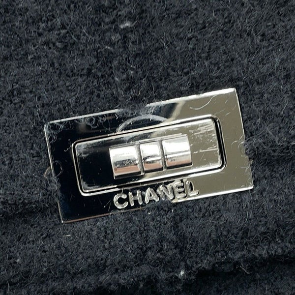 シャネル チェーンショルダーバッグ 2.55 チョコバー フェルト A37590 CHANEL 黒
