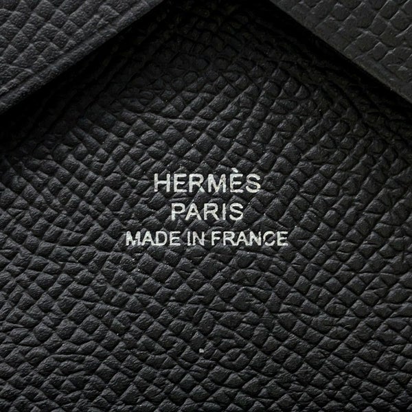 エルメス コインケース カルヴィ デュオ ブラック/シルバー金具 エプソン W刻印 黒