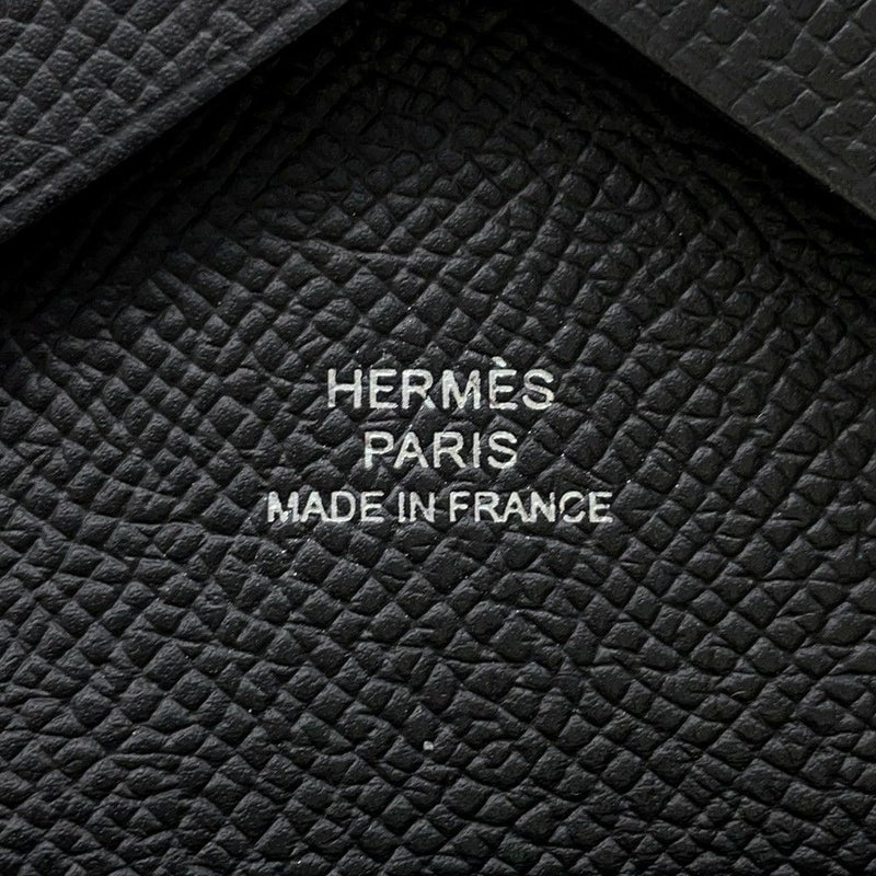 エルメス コインケース カルヴィ デュオ ブラック/シルバー金具 エプソン W刻印 黒