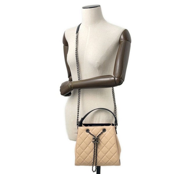 シャネル ハンドバッグ マトラッセ ココマーク CCバケット キャビアスキン A93354 2way