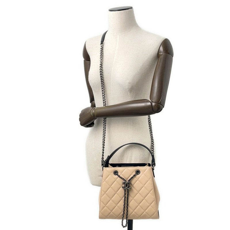 シャネル ハンドバッグ マトラッセ ココマーク CCバケット キャビアスキン A93354 2way