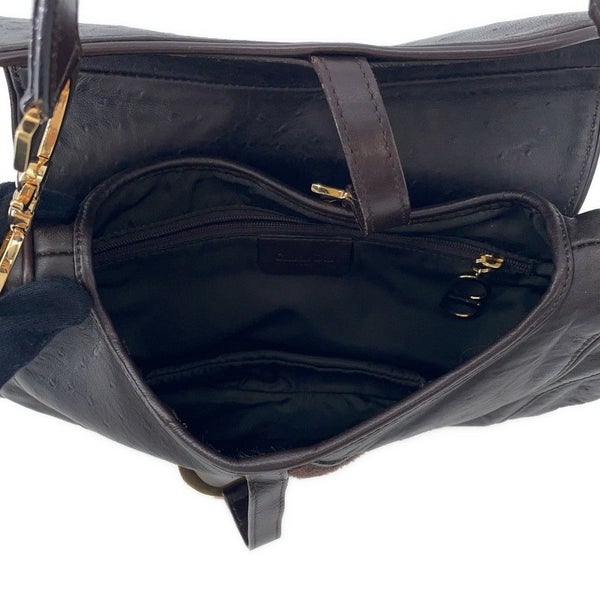 クリスチャン・ディオール ショルダーバッグ サドルバッグ オーストリッチ型押しレザー Christian Dior ワンショルダー