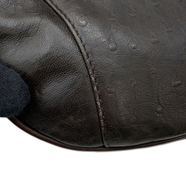 クリスチャン・ディオール ショルダーバッグ サドルバッグ オーストリッチ型押しレザー Christian Dior ワンショルダー