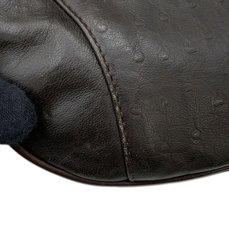 クリスチャン・ディオール ショルダーバッグ サドルバッグ オーストリッチ型押しレザー Christian Dior ワンショルダー