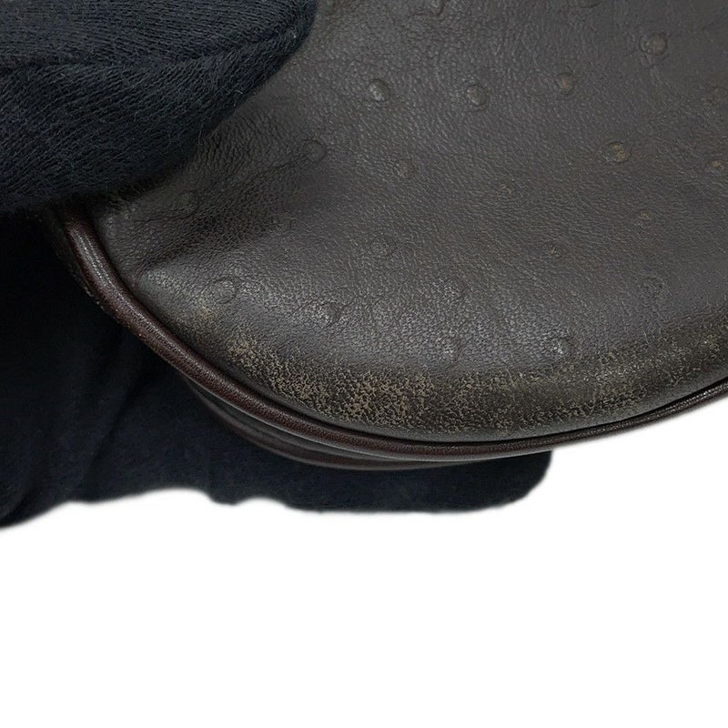 クリスチャン・ディオール ショルダーバッグ サドルバッグ オーストリッチ型押しレザー Christian Dior ワンショルダー