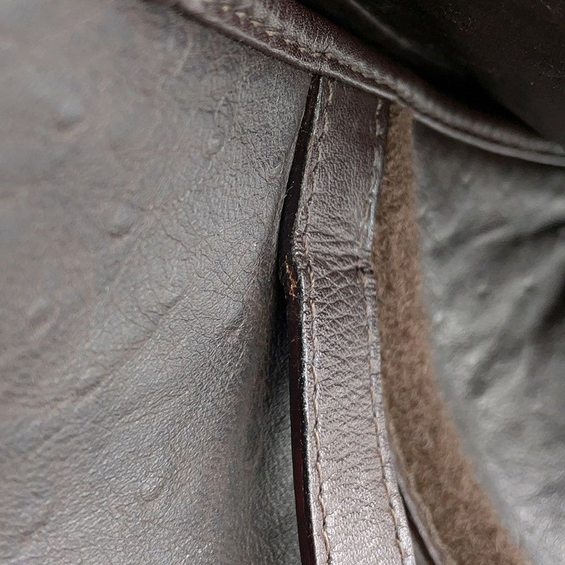 クリスチャン・ディオール ショルダーバッグ サドルバッグ オーストリッチ型押しレザー Christian Dior ワンショルダー