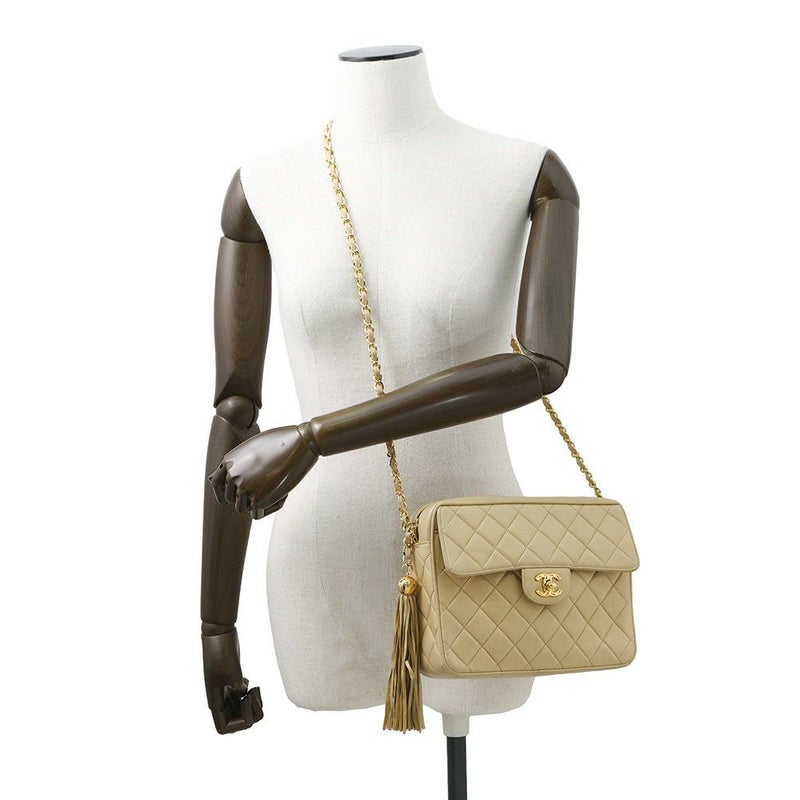 シャネル チェーンショルダーバッグ マトラッセ ココマーク タッセル ラムスキン CHANEL ヴィンテージ
