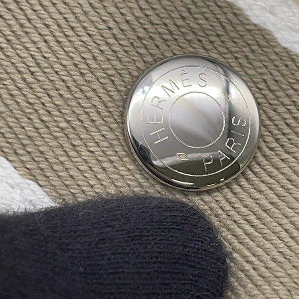 エルメス ポーチ ブリッド・ア・ブラックPM ベージュ/シルバー金具 キャンバス HERMES バッグ 小物入れ