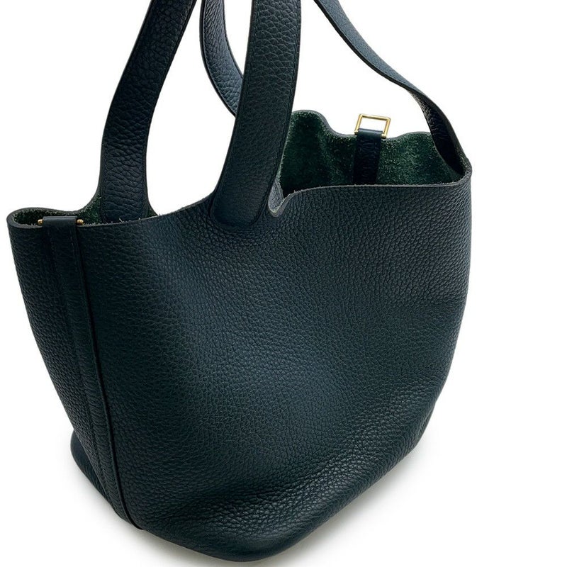 エルメス ハンドバッグ ピコタンロックMM ヴェールシプレス/ゴールド金具 トリヨンクレマンス B刻印