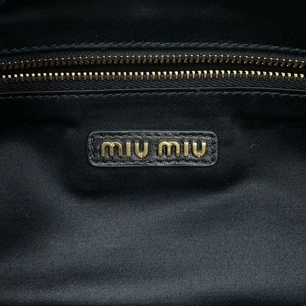 ミュウミュウ ハンドバッグ レザー 5BB150 MIUMIU 2way 黒