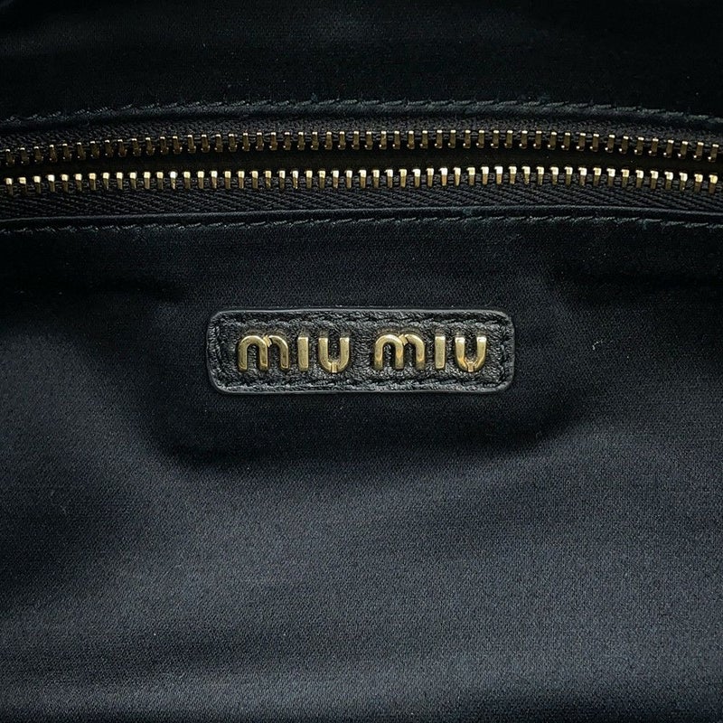 ミュウミュウ ハンドバッグ レザー 5BB150 MIUMIU 2way 黒