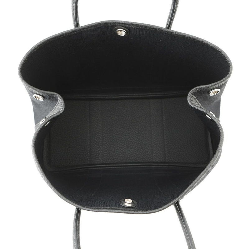 エルメス トートバッグ ガーデンパーティTPM ブラック/シルバー金具 トワルミリタリー/ネゴンダ W刻印 黒