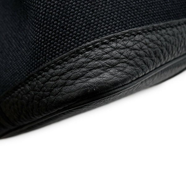 エルメス トートバッグ ガーデンパーティTPM ブラック/シルバー金具 トワルミリタリー/ネゴンダ W刻印 黒