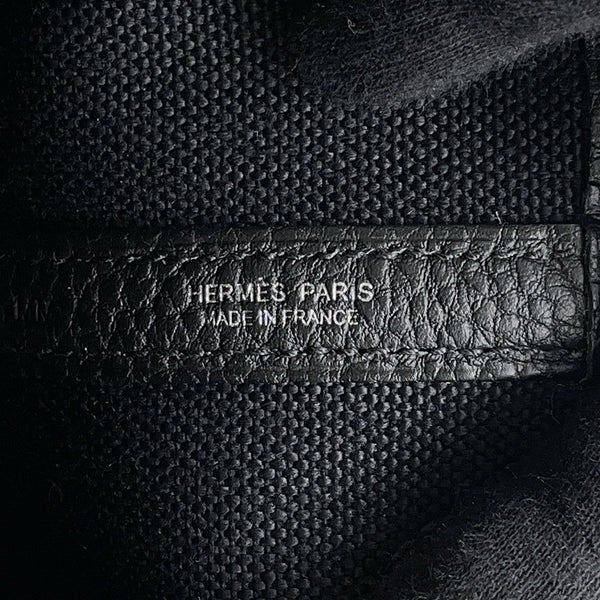 エルメス トートバッグ ガーデンパーティTPM ブラック/シルバー金具 トワルミリタリー/ネゴンダ W刻印 黒