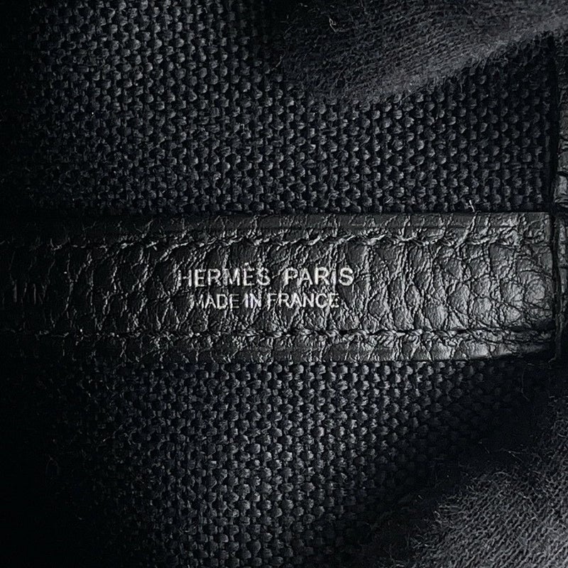 エルメス トートバッグ ガーデンパーティTPM ブラック/シルバー金具 トワルミリタリー/ネゴンダ W刻印 黒