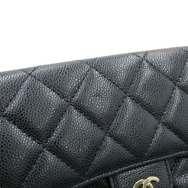 シャネル チェーンショルダーバッグ フラップ フォンケース マトラッセ ココマーク キャビアスキン AP2096 CHANEL 黒
