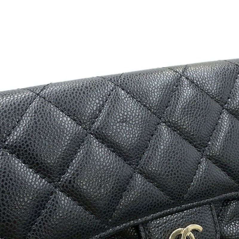 シャネル チェーンショルダーバッグ フラップ フォンケース マトラッセ ココマーク キャビアスキン AP2096 CHANEL 黒