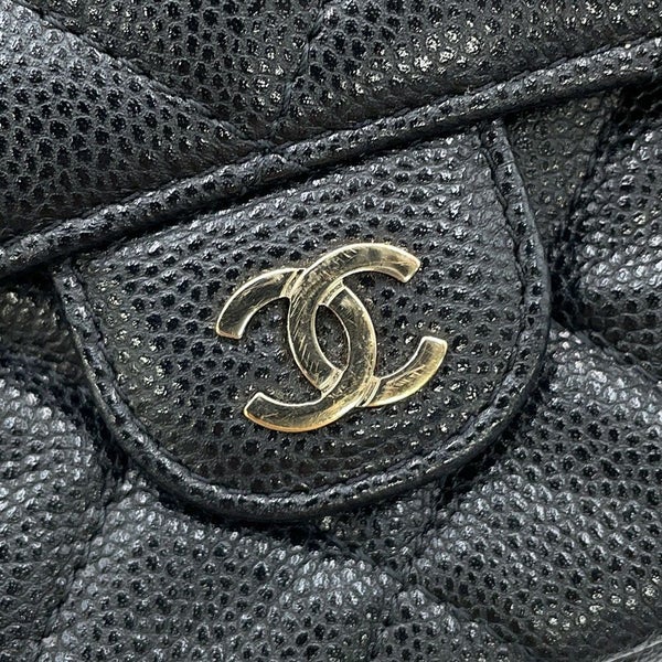 シャネル チェーンショルダーバッグ フラップ フォンケース マトラッセ ココマーク キャビアスキン AP2096 CHANEL 黒