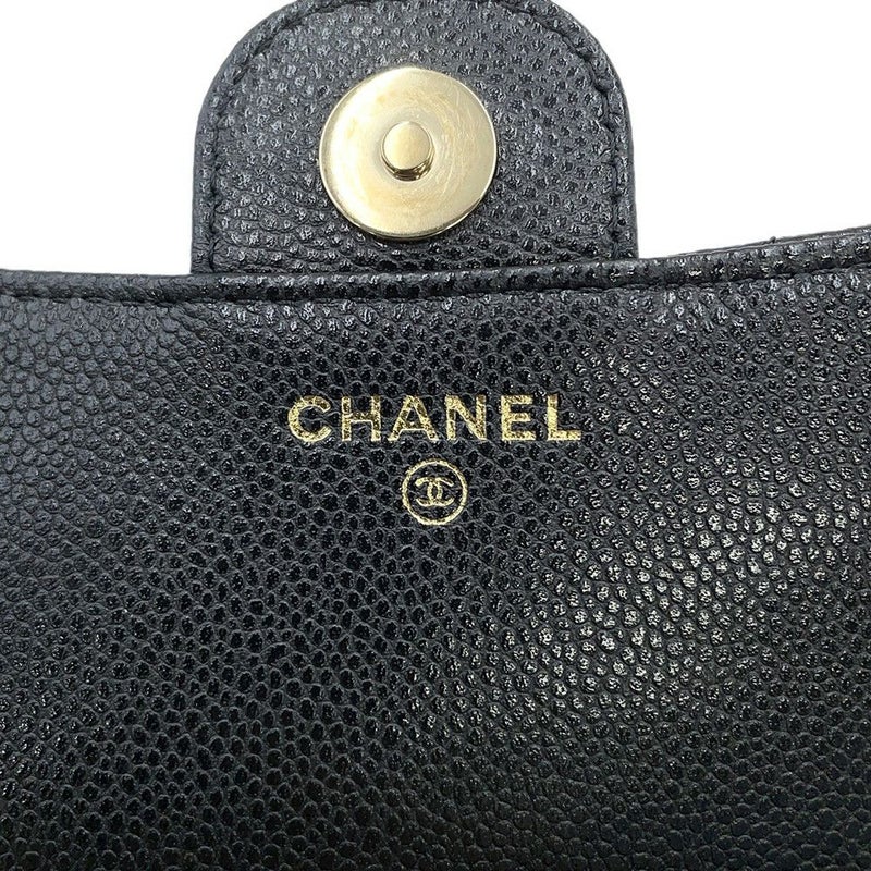 シャネル チェーンショルダーバッグ フラップ フォンケース マトラッセ ココマーク キャビアスキン AP2096 CHANEL 黒