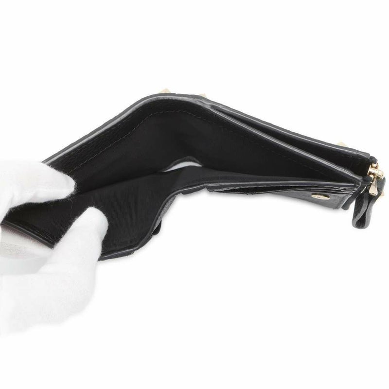 ヴァレンティノ・ガラヴァーニ 二つ折り財布 ロックスタッズ レザー 2W2P0W06VSH VALENTINO 財布 黒