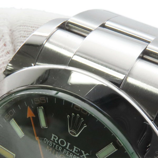 ロレックス ミルガウス グリーンガラス ランダムシリアル ルーレット 116400GV ROLEX 腕時計 黒文字盤