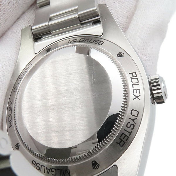 ロレックス ミルガウス グリーンガラス ランダムシリアル ルーレット 116400GV ROLEX 腕時計 黒文字盤